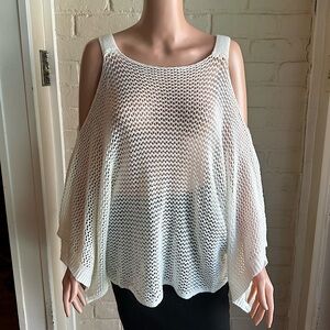 Love size Medium cute boho white cream sweater